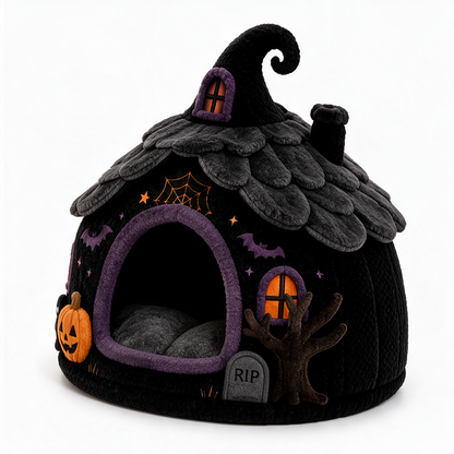 SpookyMews™ Haunted Cottage Bed