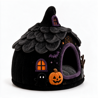 SpookyMews™ Haunted Cottage Bed