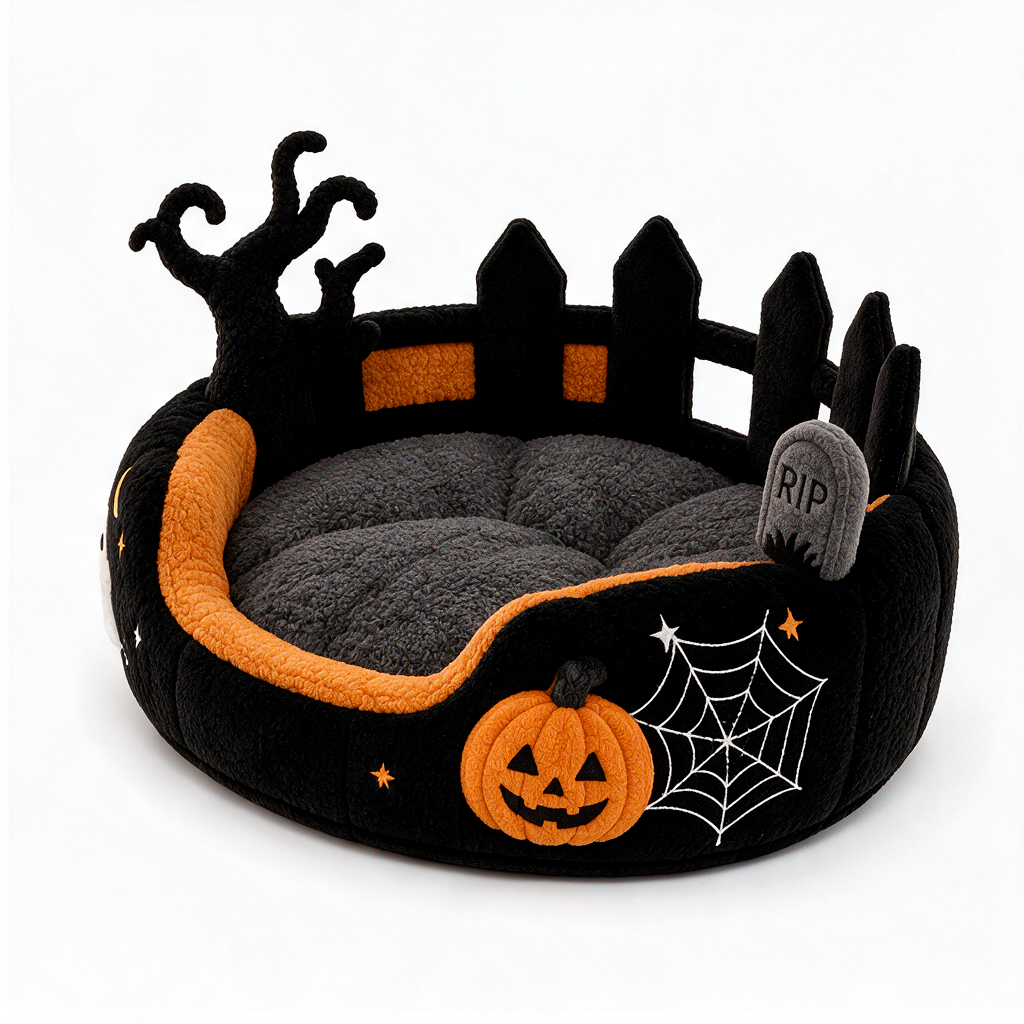 SpookyMews™ Haunted Graveyard Bed