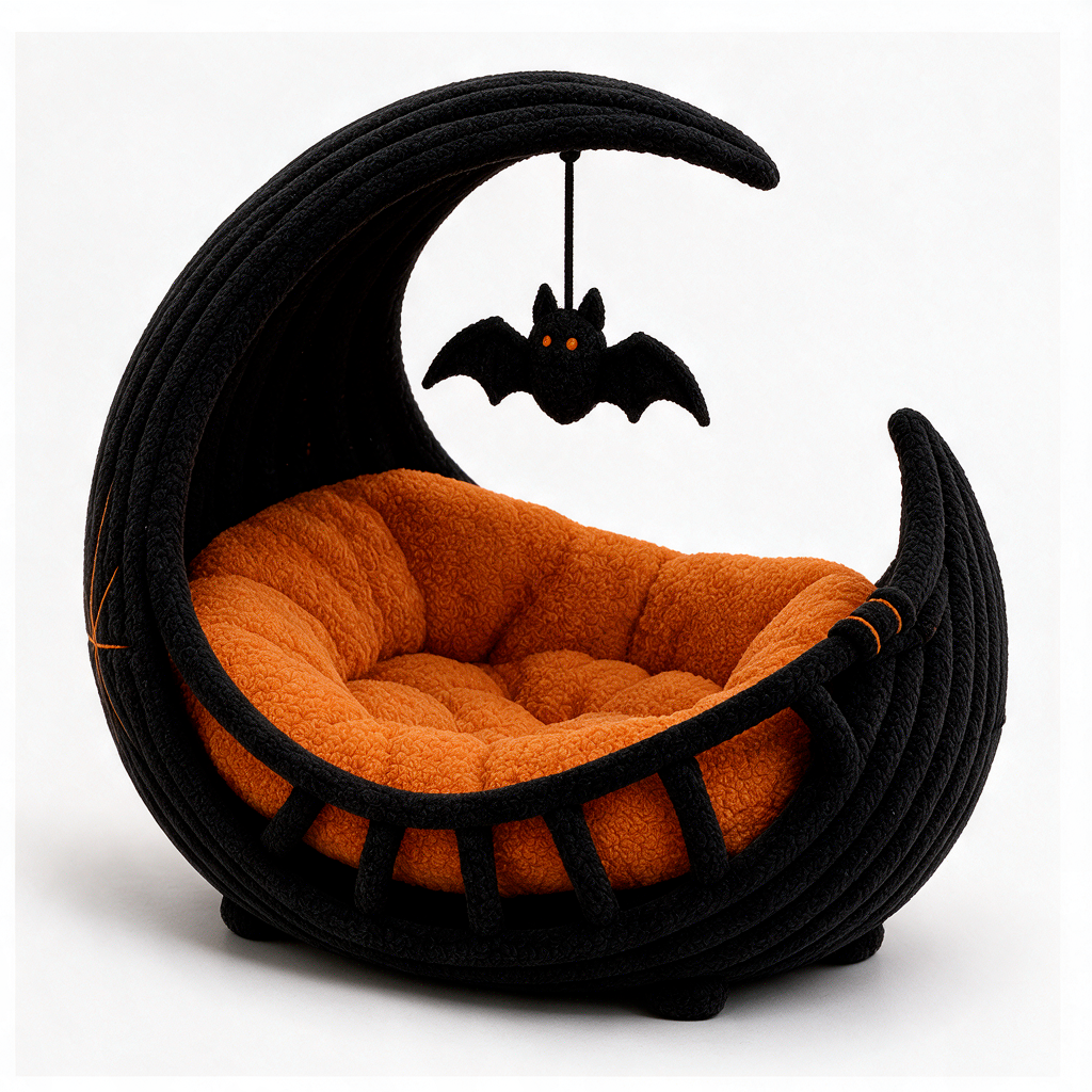 SpookyMews™ Midnight Moon Bed
