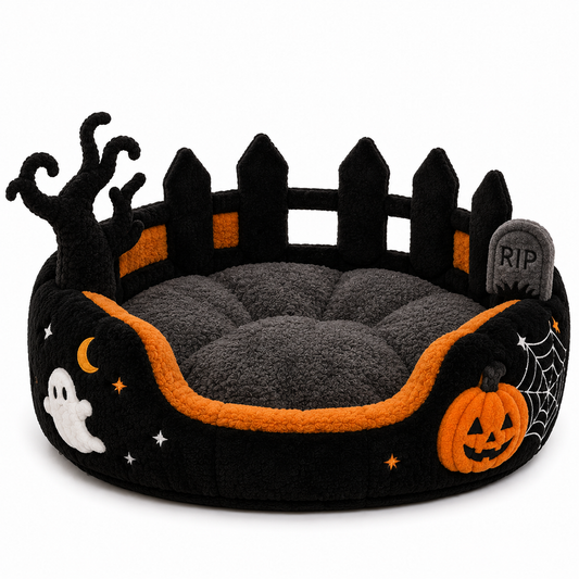 SpookyMews™ Haunted Graveyard Bed