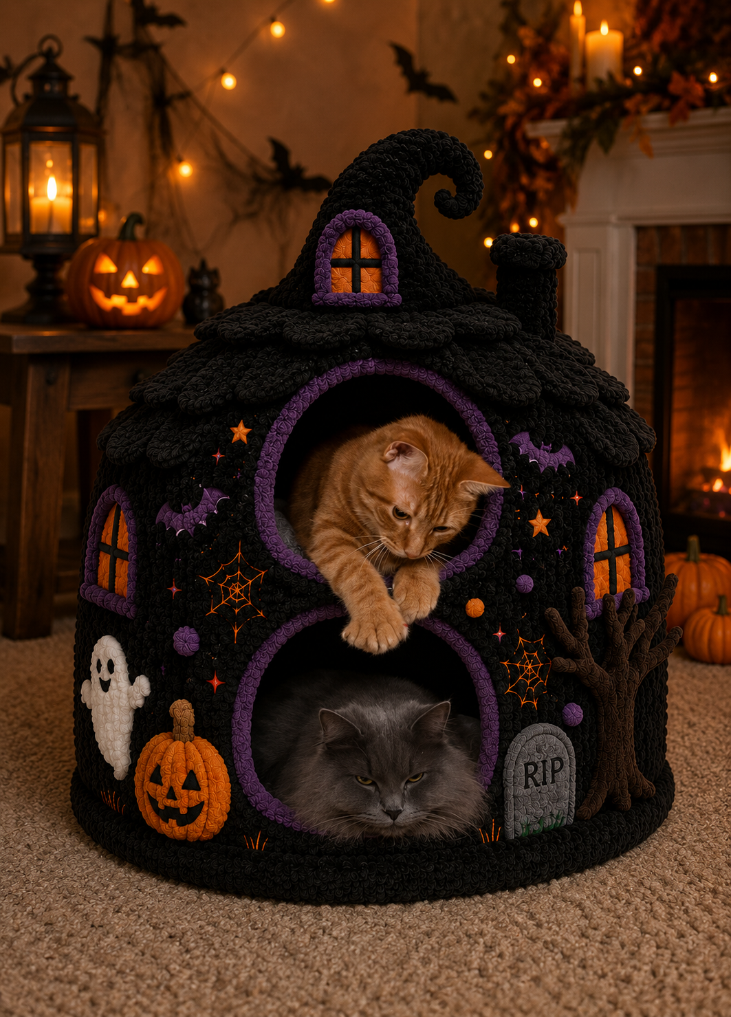 SpookyMews™ Haunted Manor Bed